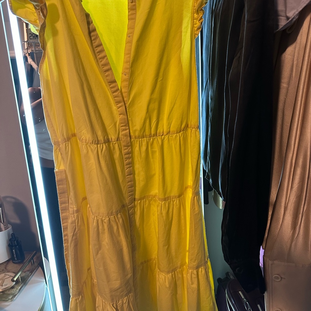 Vineyard Vines Yellow Ruffled Dress